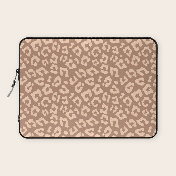 Leopard Print In Clay Brown Laptop Sleeve Gallery Image 1