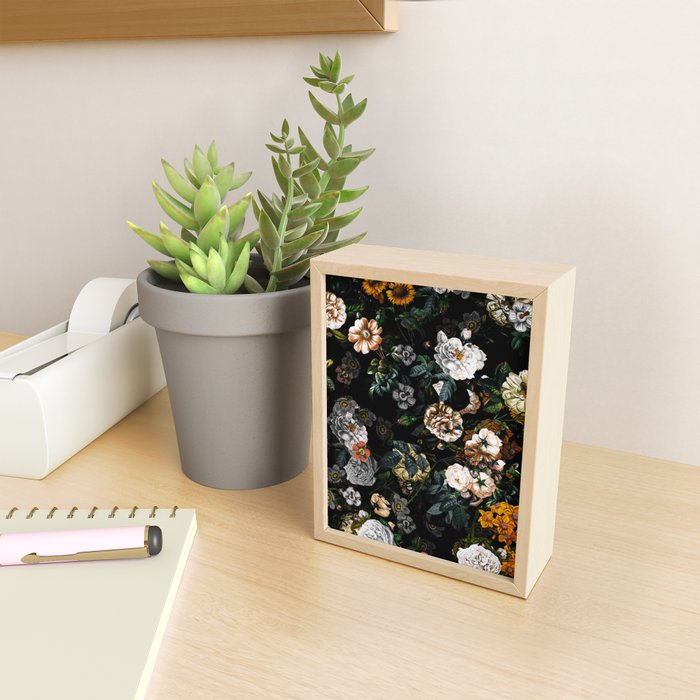Floral Night Garden Mini Art Print Gallery Image 2