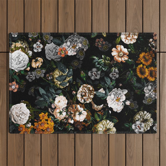 Floral Night Garden Outdoor Rug Gallery Image 1