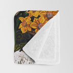 Floral Night Garden Throw Blanket Gallery Image 3