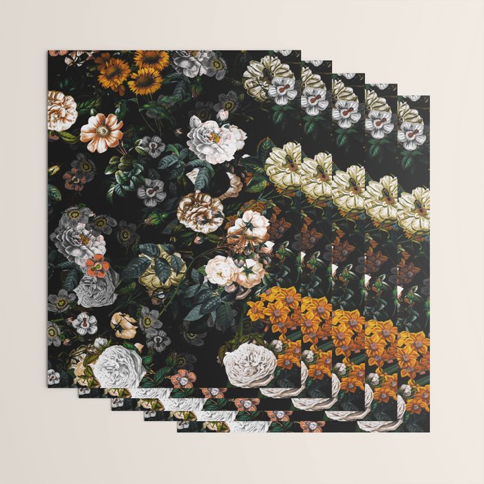 Floral Night Garden Wrapping Paper Gallery Image 3
