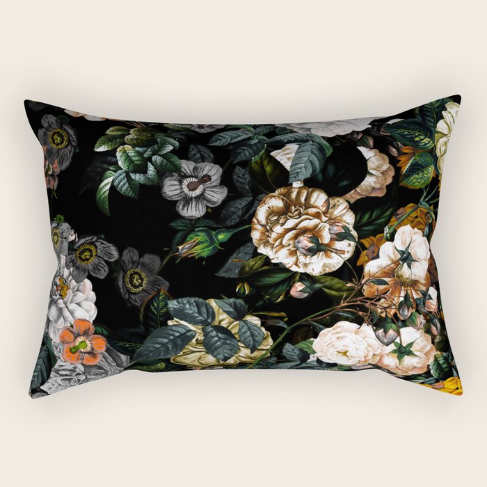 Floral Night Garden Rectangular Pillow Gallery Image 2