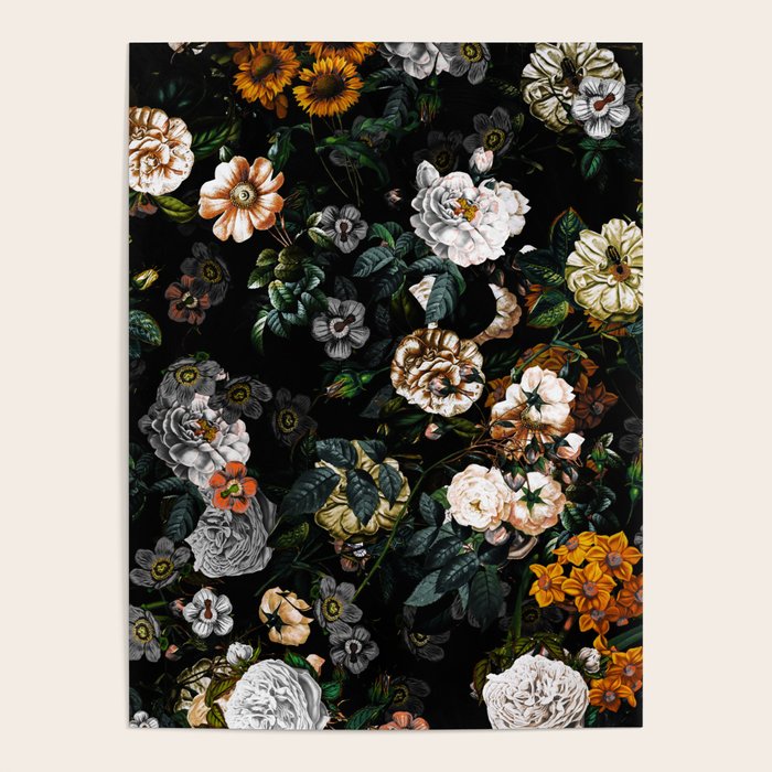 Floral Night Garden Poster Gallery Image 4