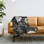 Floral Night Garden Throw Blanket Gallery Image 1