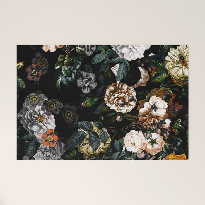 Floral Night Garden Welcome Mat Gallery Image 1