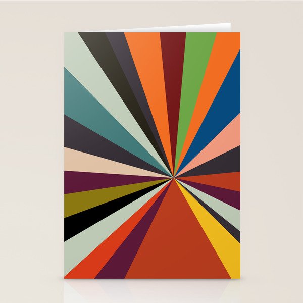 stripes rays geometric retro Stationery Card Gallery Image 2