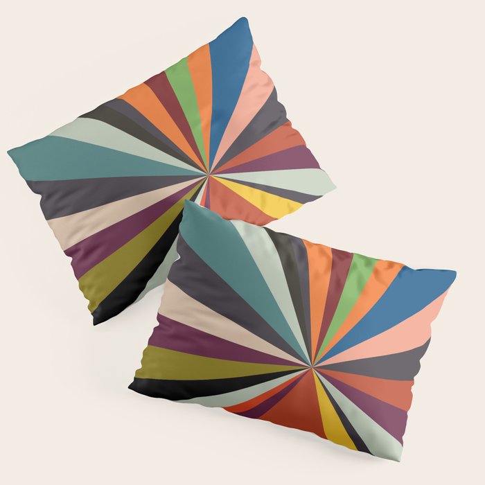 stripes rays geometric retro Pillow Sham Gallery Image 3
