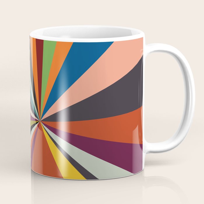 stripes rays geometric retro Coffee Mug Gallery Image 1