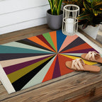 stripes rays geometric retro Outdoor Rug Gallery Image 2