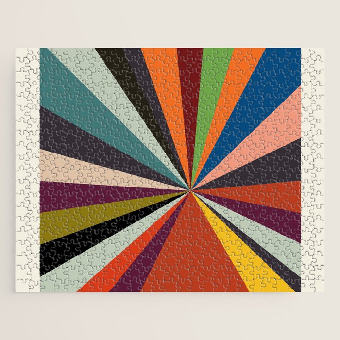 stripes rays geometric retro Jigsaw Puzzle Gallery Image 1