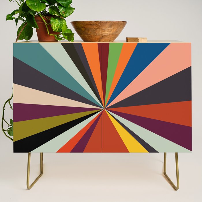 stripes rays geometric retro Credenza Gallery Image 1