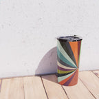 stripes rays geometric retro Travel Mug Gallery Image 4