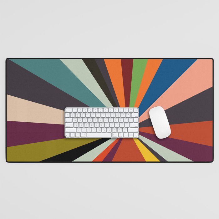 stripes rays geometric retro Desk Mat Gallery Image 1