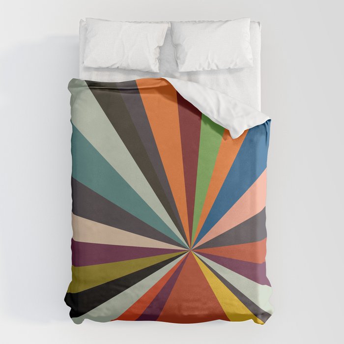 stripes rays geometric retro Duvet Cover Gallery Image 6