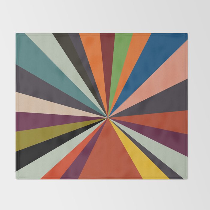 stripes rays geometric retro Throw Blanket Gallery Image 2