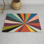 stripes rays geometric retro Rug Gallery Image 1