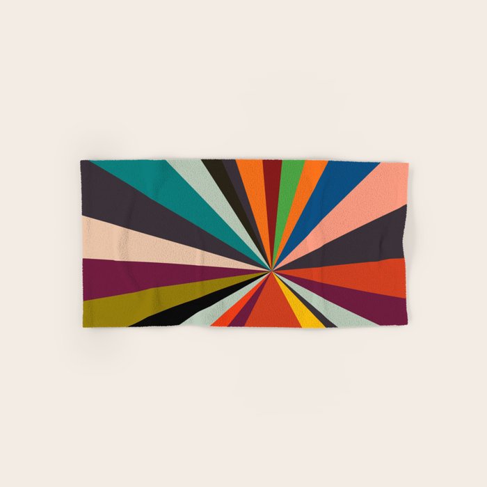 stripes rays geometric retro Towels Gallery Image 1