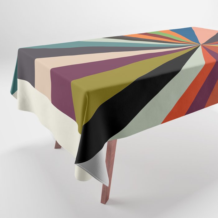 stripes rays geometric retro Tablecloth Gallery Image 1