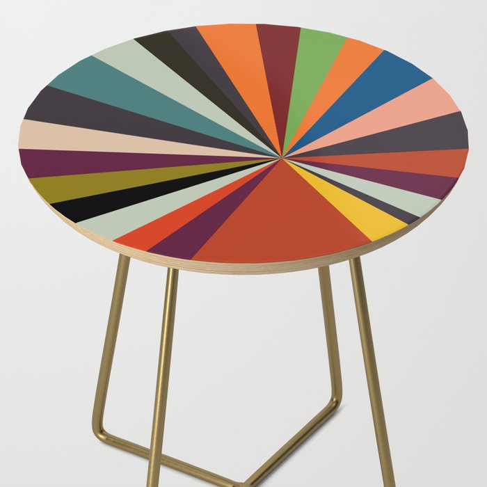 stripes rays geometric retro Side Table Gallery Image 2