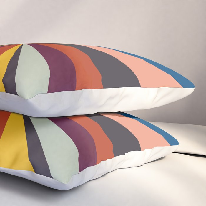stripes rays geometric retro Pillow Sham Gallery Image 3