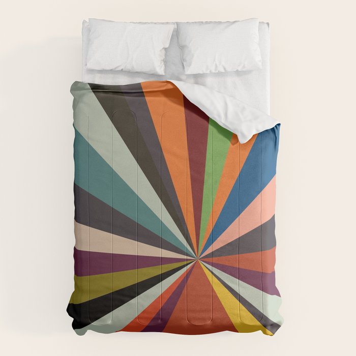 stripes rays geometric retro Comforter Gallery Image 1