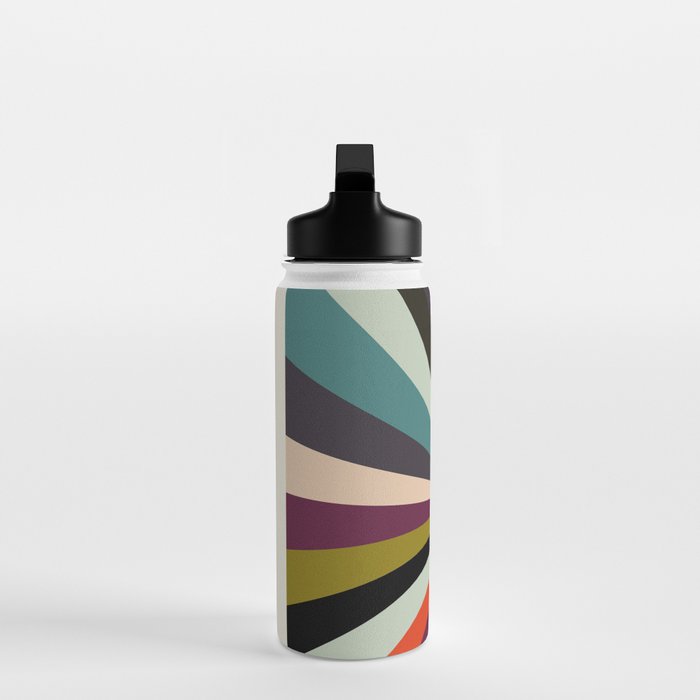 stripes rays geometric retro Water Bottle Gallery Image 3
