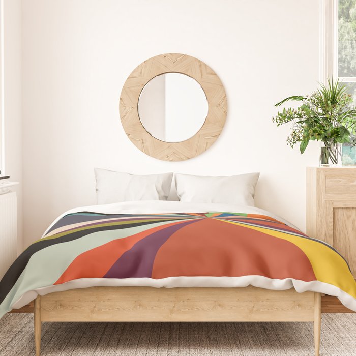 stripes rays geometric retro Duvet Cover Gallery Image 3
