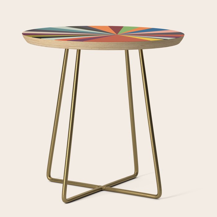 stripes rays geometric retro Side Table Gallery Image 1