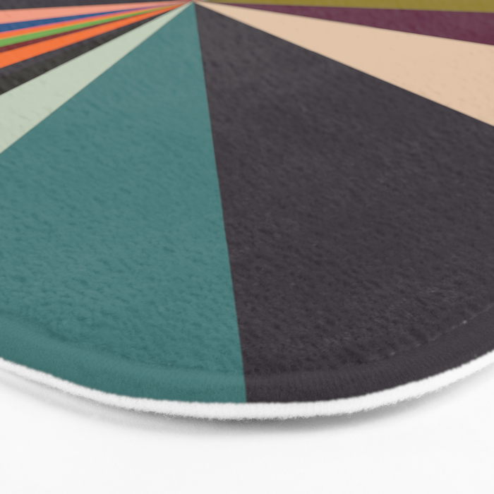 stripes rays geometric retro Bath Mat Gallery Image 3