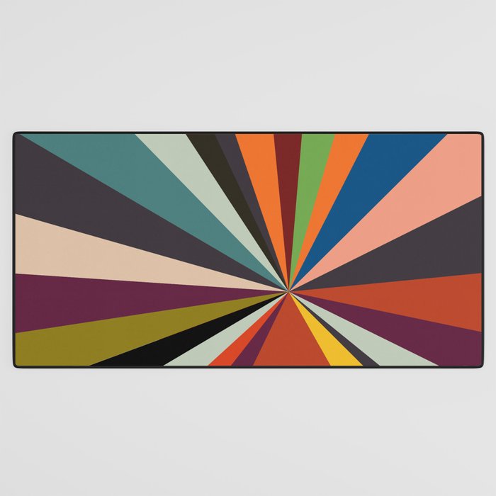 stripes rays geometric retro Desk Mat Gallery Image 3