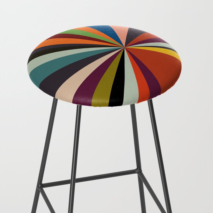 stripes rays geometric retro Stool Gallery Image 2