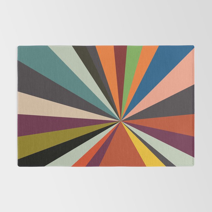 stripes rays geometric retro Rug Gallery Image 2