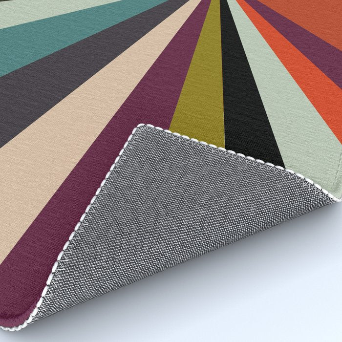stripes rays geometric retro Rug Gallery Image 4
