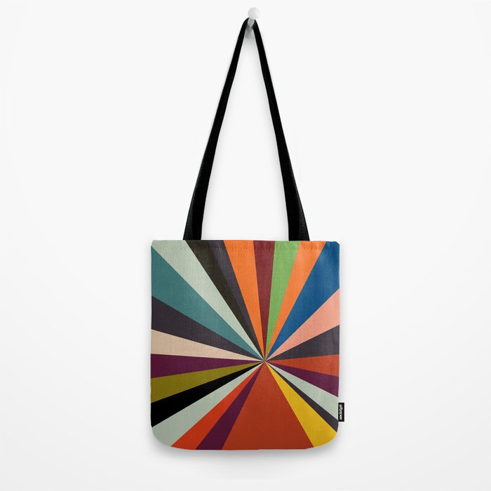 stripes rays geometric retro Tote Bag Gallery Image 2