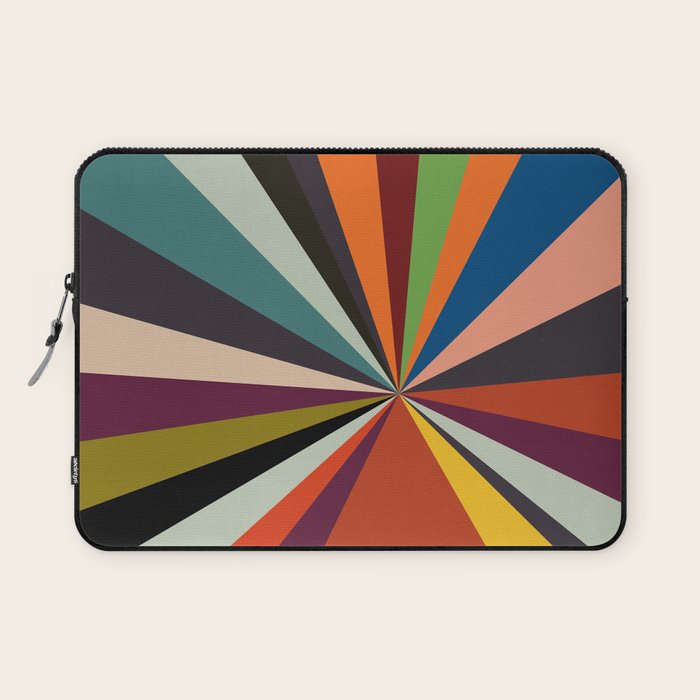 stripes rays geometric retro Laptop Sleeve Gallery Image 1