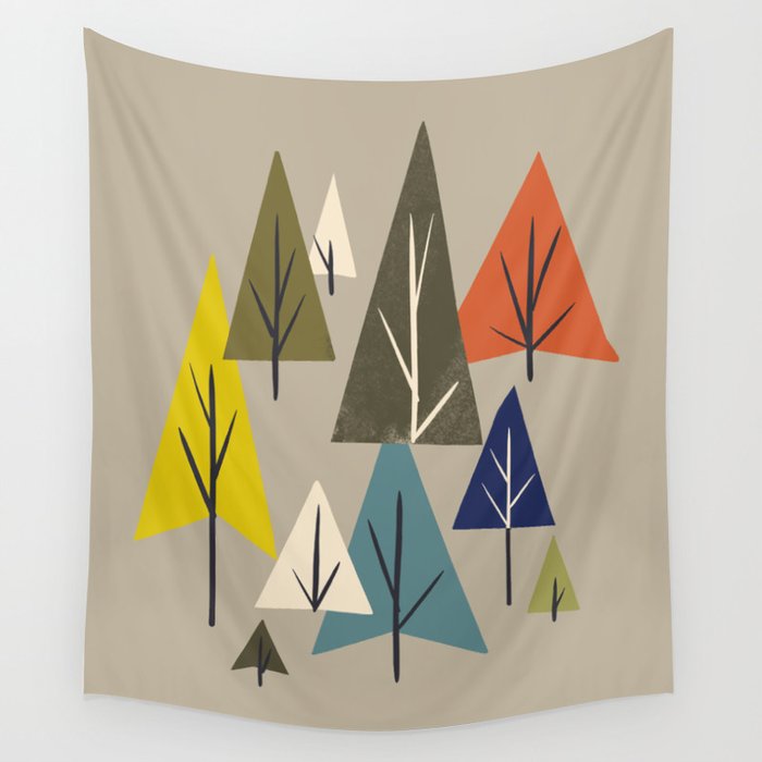 Multicolor Pines Wall Tapestry Gallery Image 1