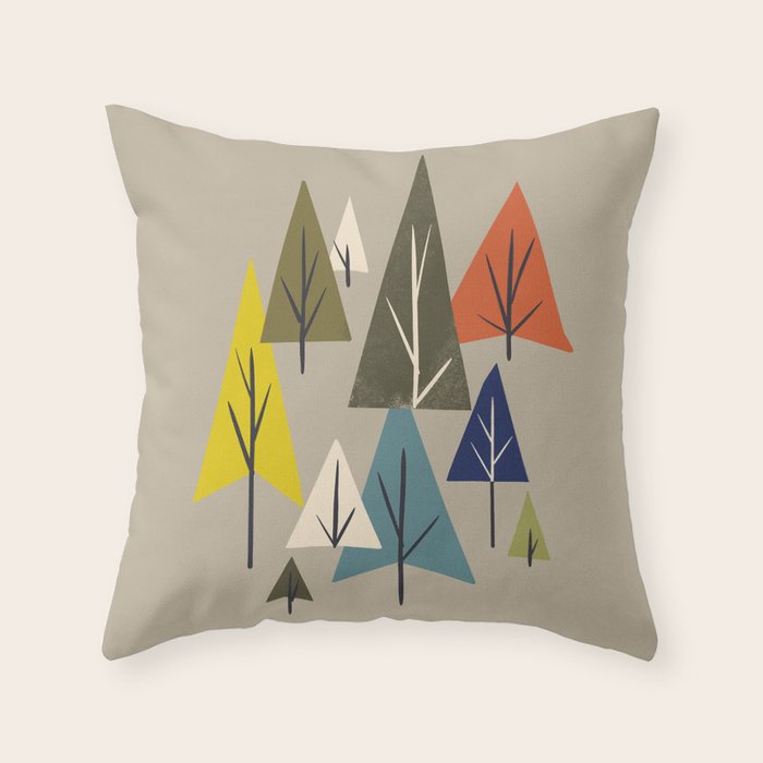 Multicolor Pines Throw Pillow Gallery Image 6