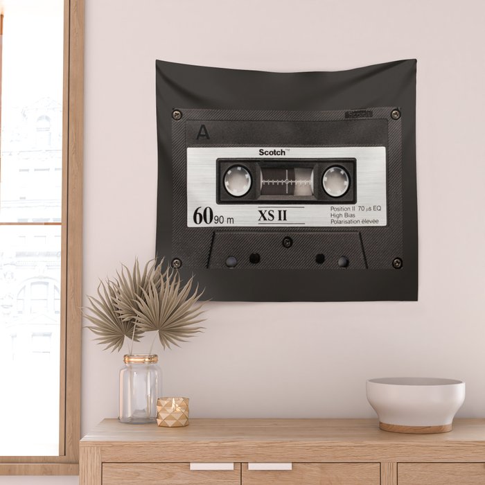 Cassette Tape Black And White #decor #society6 #buyart Wall Tapestry Gallery Image 2
