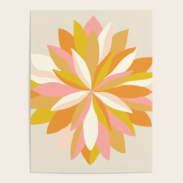dahlia, pink & orange Poster Gallery Image 4
