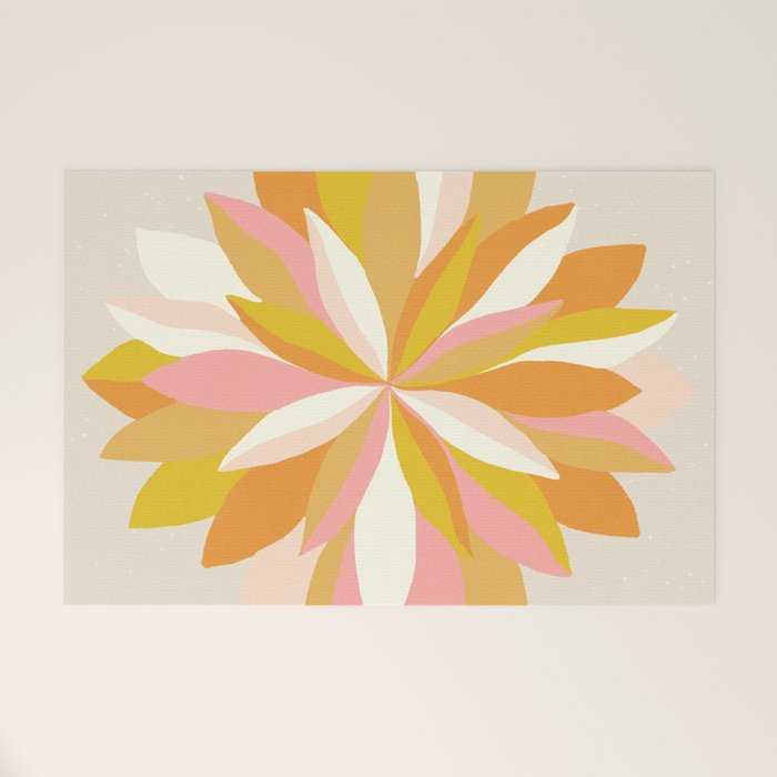 dahlia, pink & orange Welcome Mat Gallery Image 1