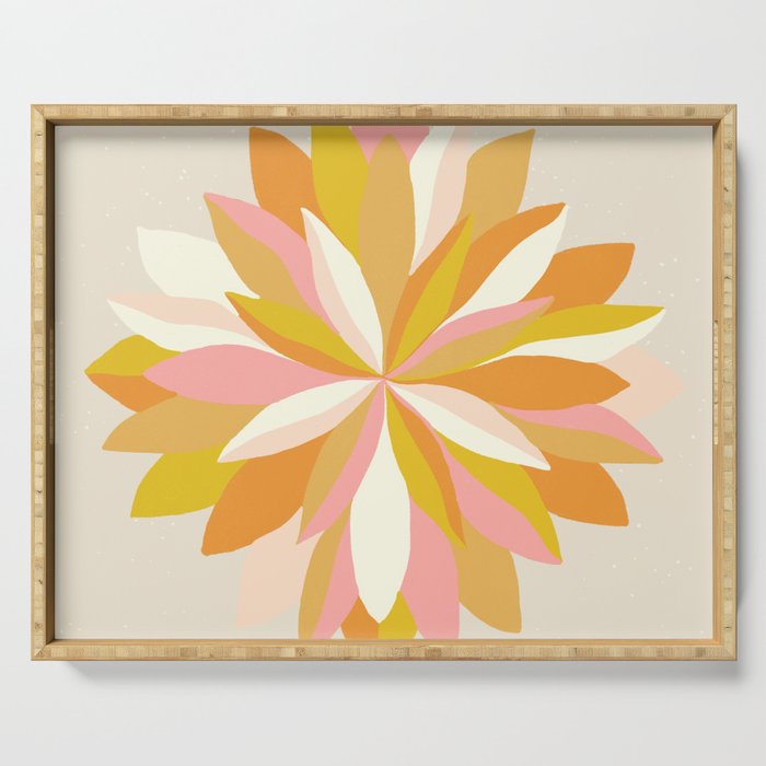 dahlia, pink & orange Serving Tray Gallery Image 1