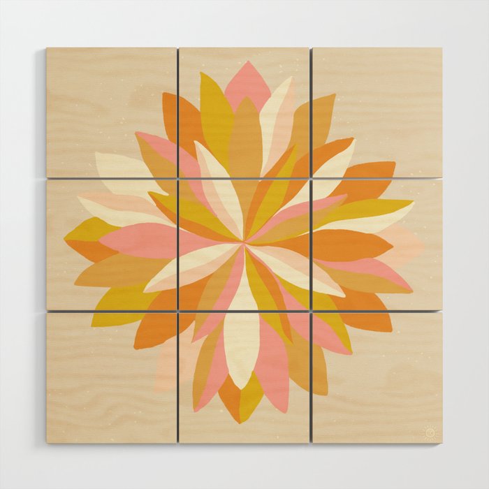 dahlia, pink & orange Wood Wall Art Gallery Image 1