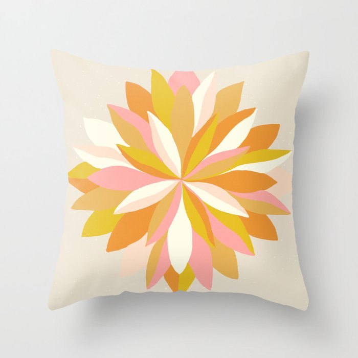 dahlia, pink & orange Throw Pillow Gallery Image 6