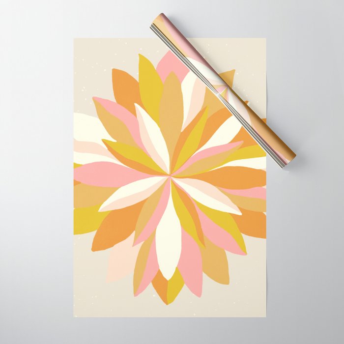 dahlia, pink & orange Wrapping Paper Gallery Image 1