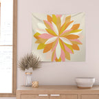 dahlia, pink & orange Wall Tapestry Gallery Image 2