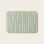 Organic Watercolor Striped Pattern in Sage Bath Mat Gallery Image 1