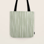 Organic Watercolor Striped Pattern in Sage Tote Bag Gallery Image 1
