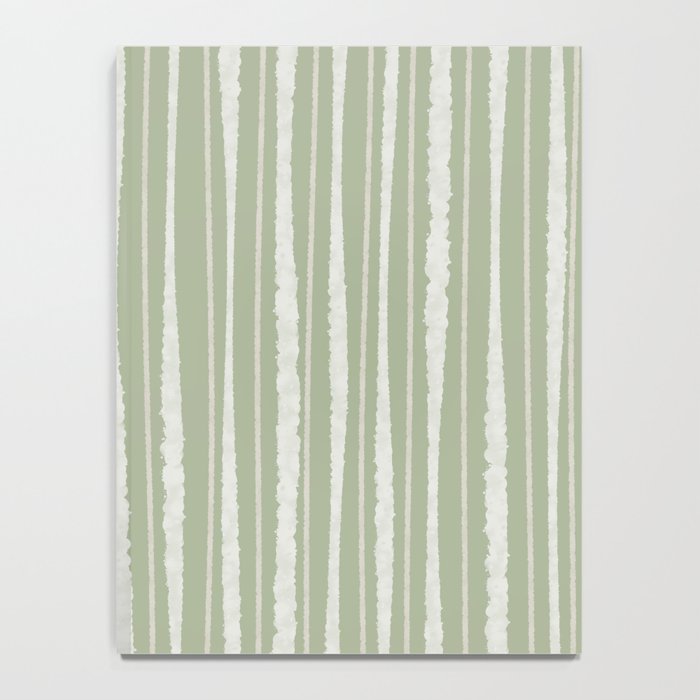 Organic Watercolor Striped Pattern in Sage Notebook Gallery Image 4