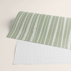 Organic Watercolor Striped Pattern in Sage Wrapping Paper Gallery Image 2