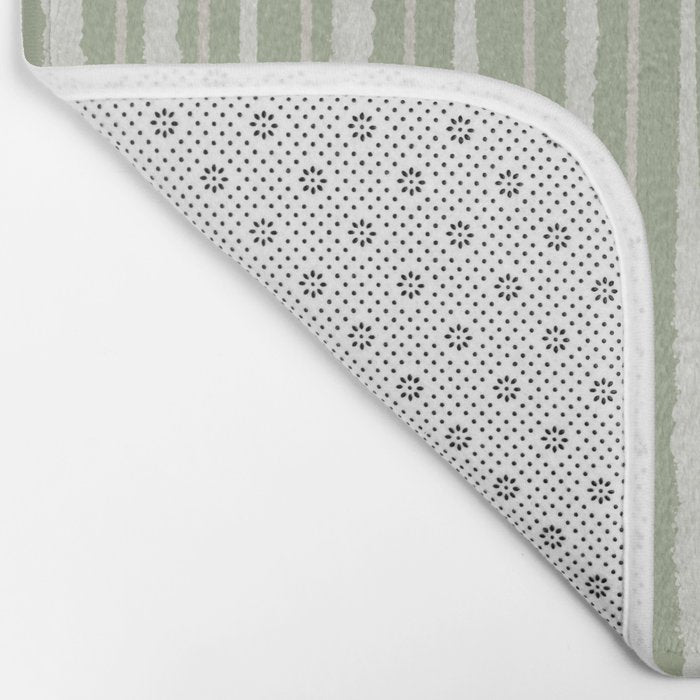 Organic Watercolor Striped Pattern in Sage Bath Mat Gallery Image 2